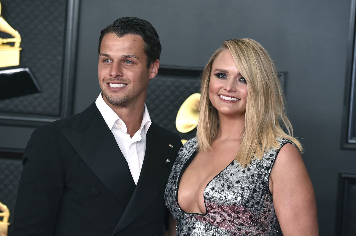 Miranda Lambert with husband Brendan McLoughlin at the Grammy Awards.