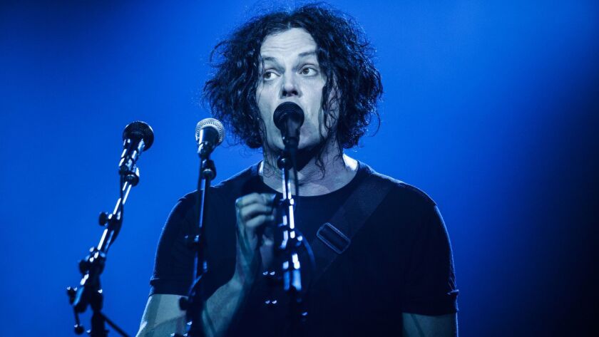 Jack White performed Tuesday at the Mayan Theater in Los Angeles. His new album is "Boarding House Reach."