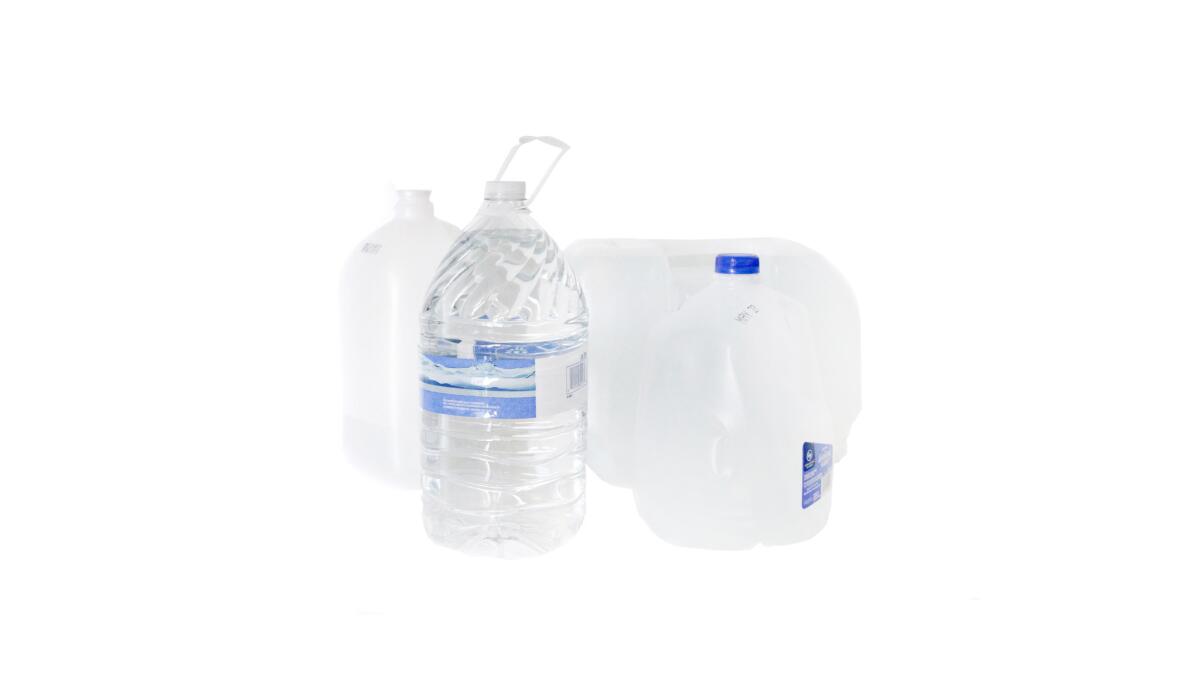 Water jugs.