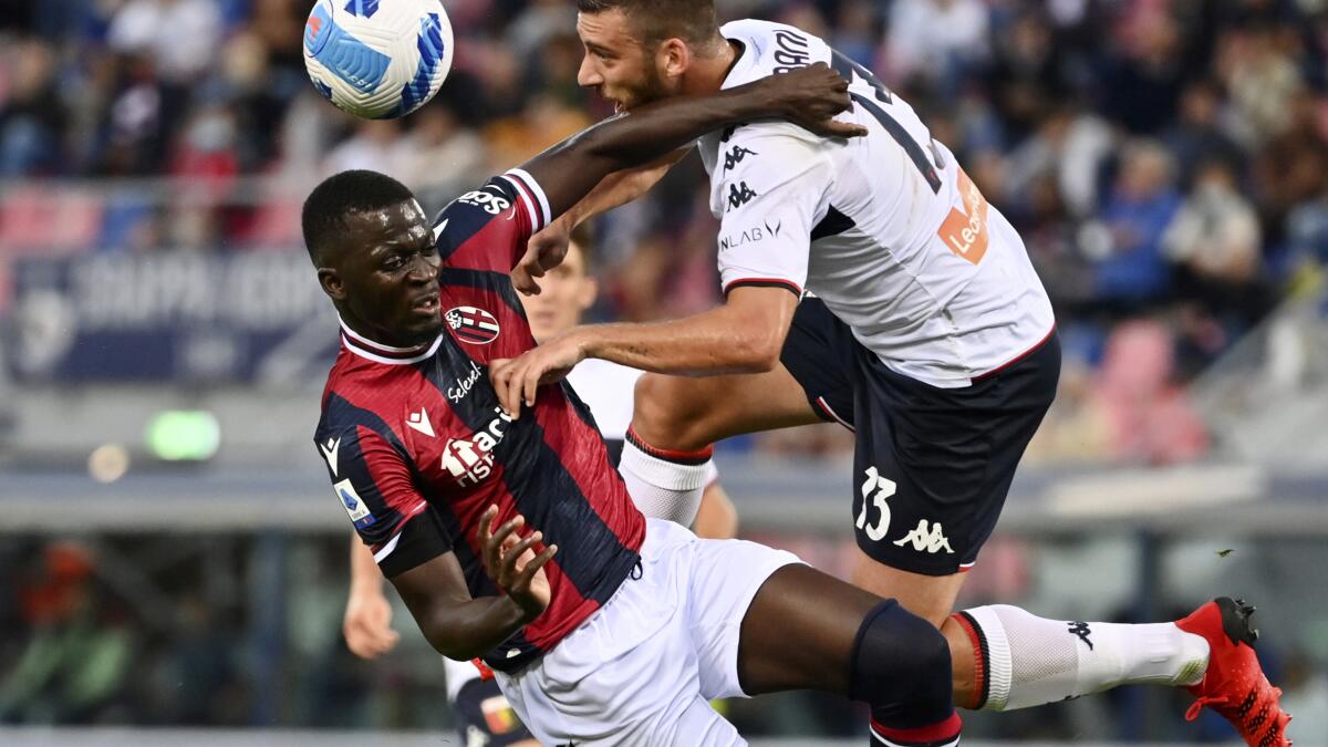 April 24, 2022, GENOA, ITALY: Genoaâ€™s players jubilates after