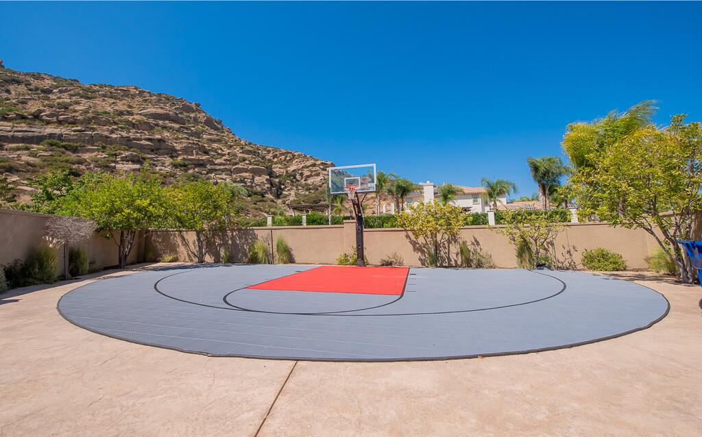 The basketball court.