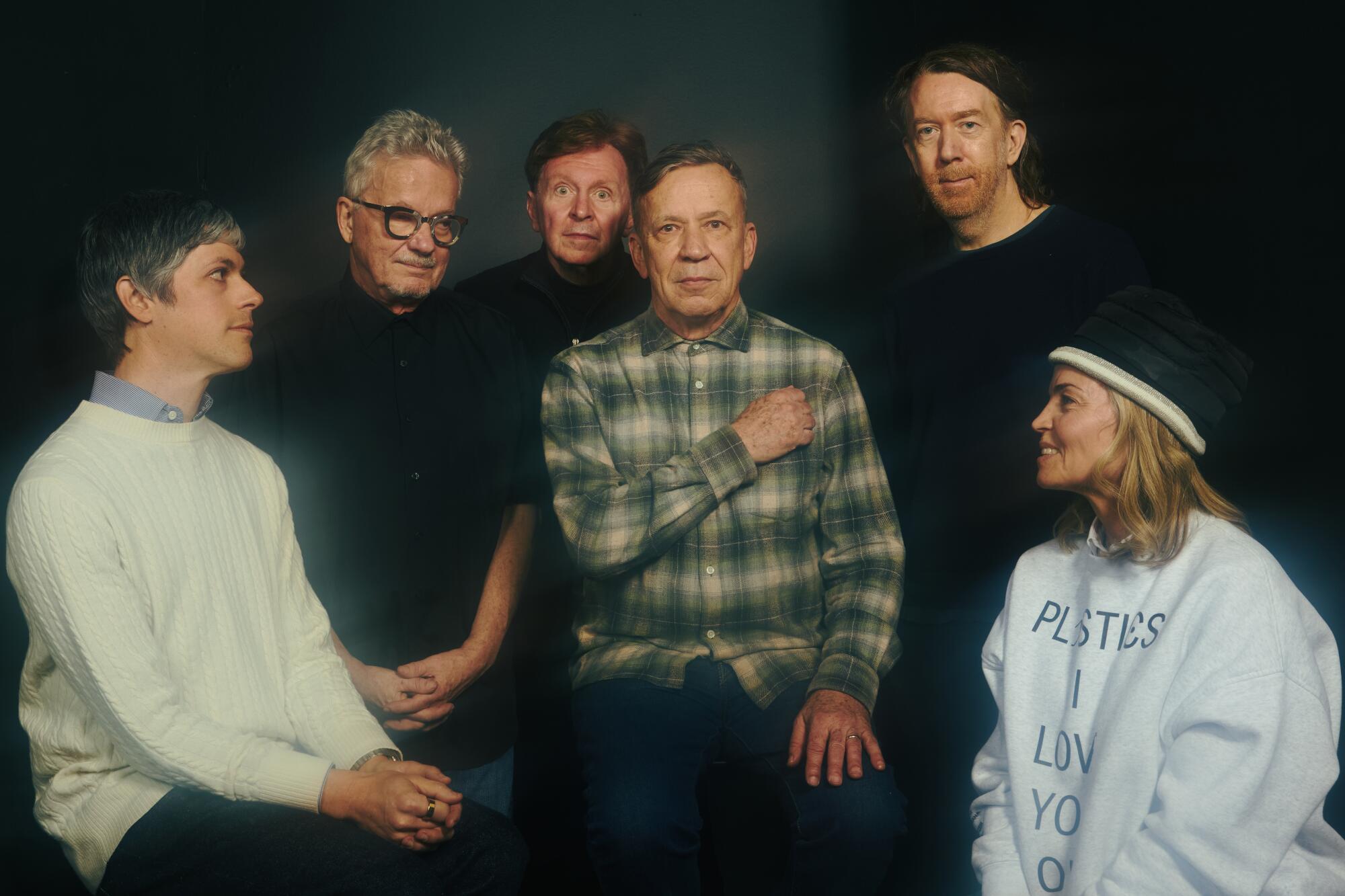 Danny Gabai, Mark Mothersbaugh, Gerald Casale, Bob Mothersbaugh, Chris Smith and Anita Greenspan of "Devo."