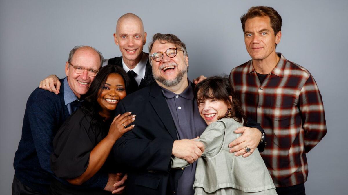 Guillermo del Toro, center, with the cast of "The Shape of Water"