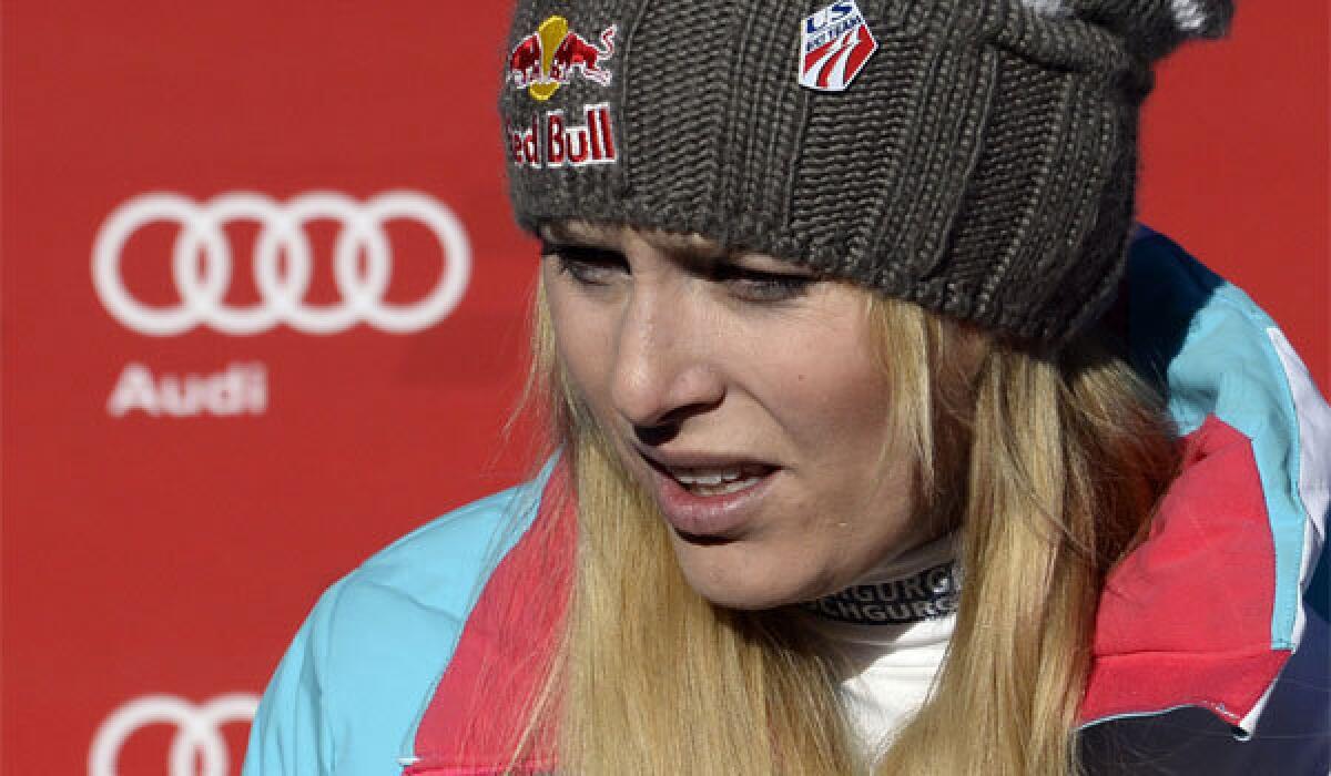 Lindsey Vonn suffered a setback in her recovery from knee surgery at a downhill race in France last week.