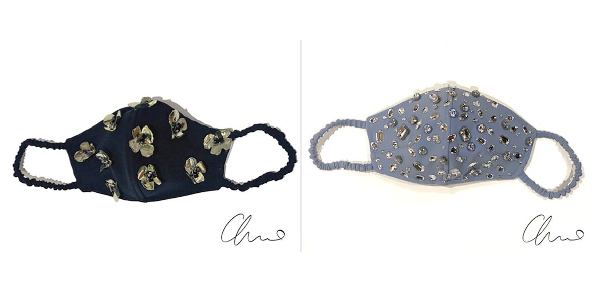 Luxury masks from designer Christian Siriano.