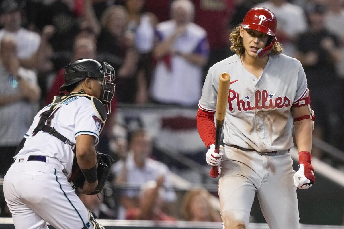 Phillies' bats go quiet during 2-1 loss to Diamondbacks in Game 3 of NL  Championship Series - The San Diego Union-Tribune