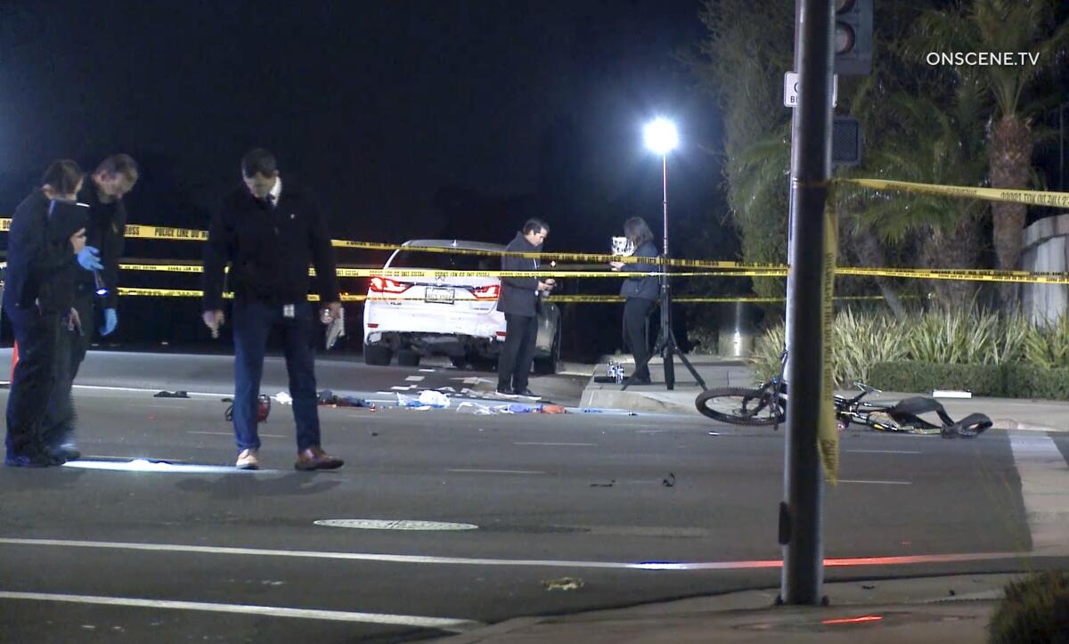 A cyclist in Dana Point died after being struck by a vehicle and then assaulted by the driver.