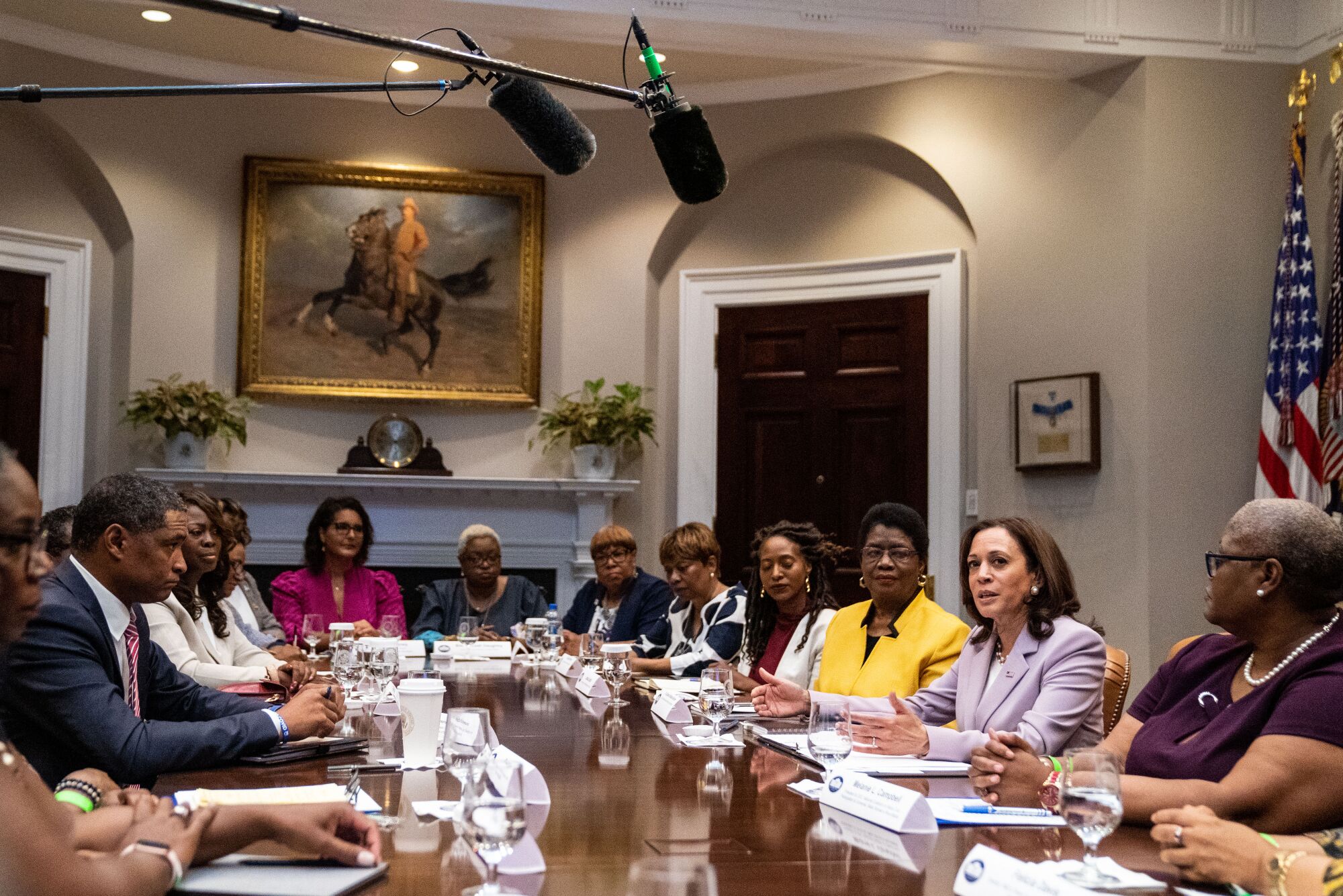Vice President Harris meets with members of the Black Women's Roundtable and other women leaders on voting rights