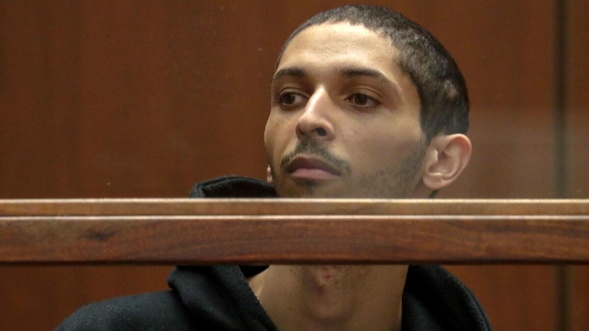 Tyler Rai Barriss, seen at an extradition hearing in Los Angeles, is accused of making a "swatting" call that led to a man being fatally shot by police in Kansas.