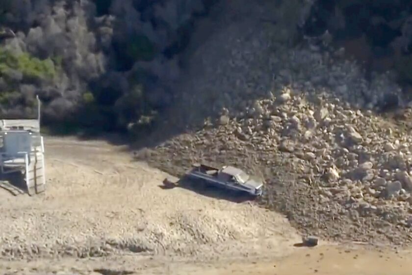 A rock slide spilled onto a beach in Palos Verdes Estates on Friday morning. 