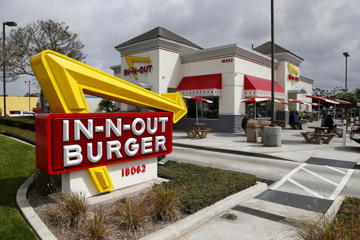 In-N-Out Burger located at 18062 Beach Blvd. in Huntington Beach.