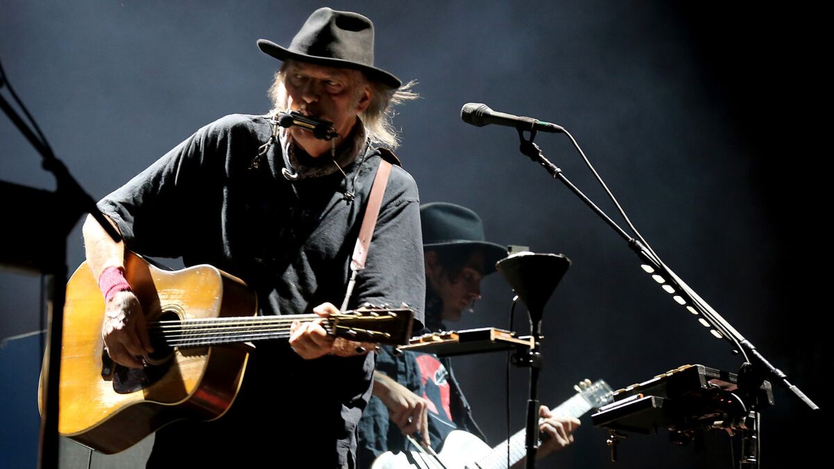 Neil Young at the second weekend of Desert Trip.