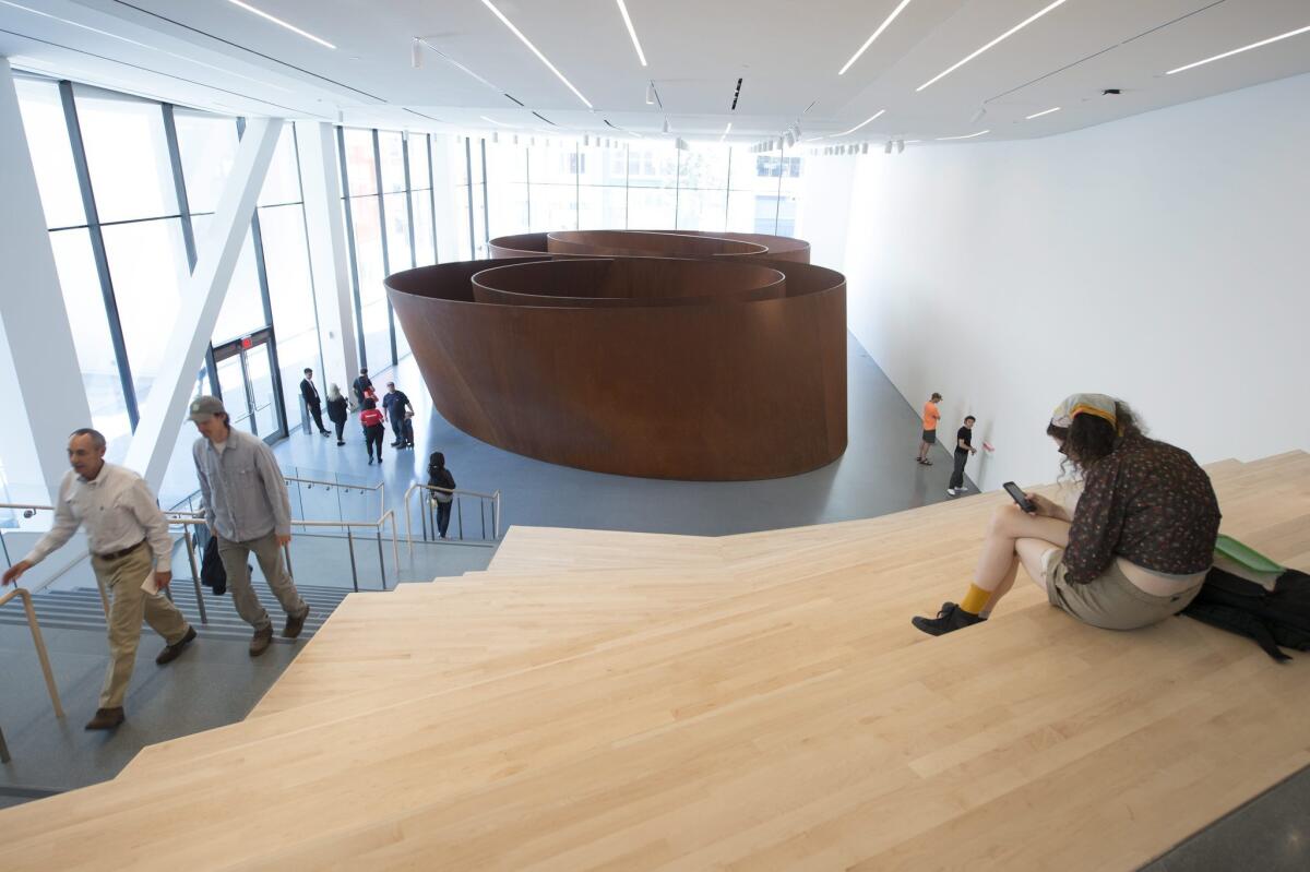 Richard Serra’s "Sequence" (2006) in SFMOMA's street-level Roberts Family Gallery, a part of the museum that is free to the public.