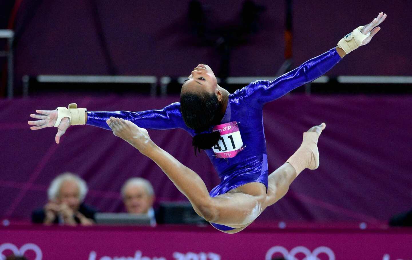 Gabrielle Douglas competes in the women's individual qualification.