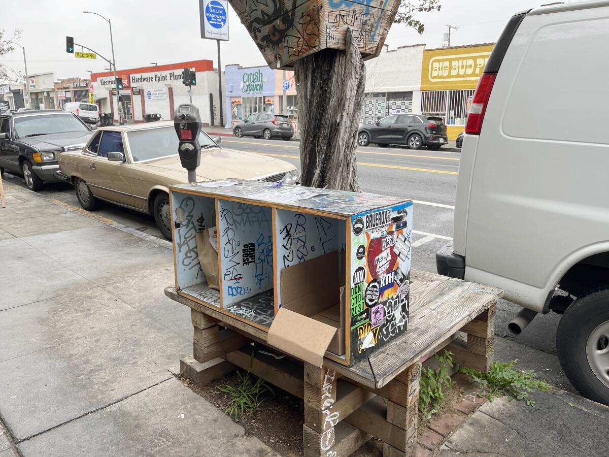 A food collection box on York Boulevard in Highland Park.