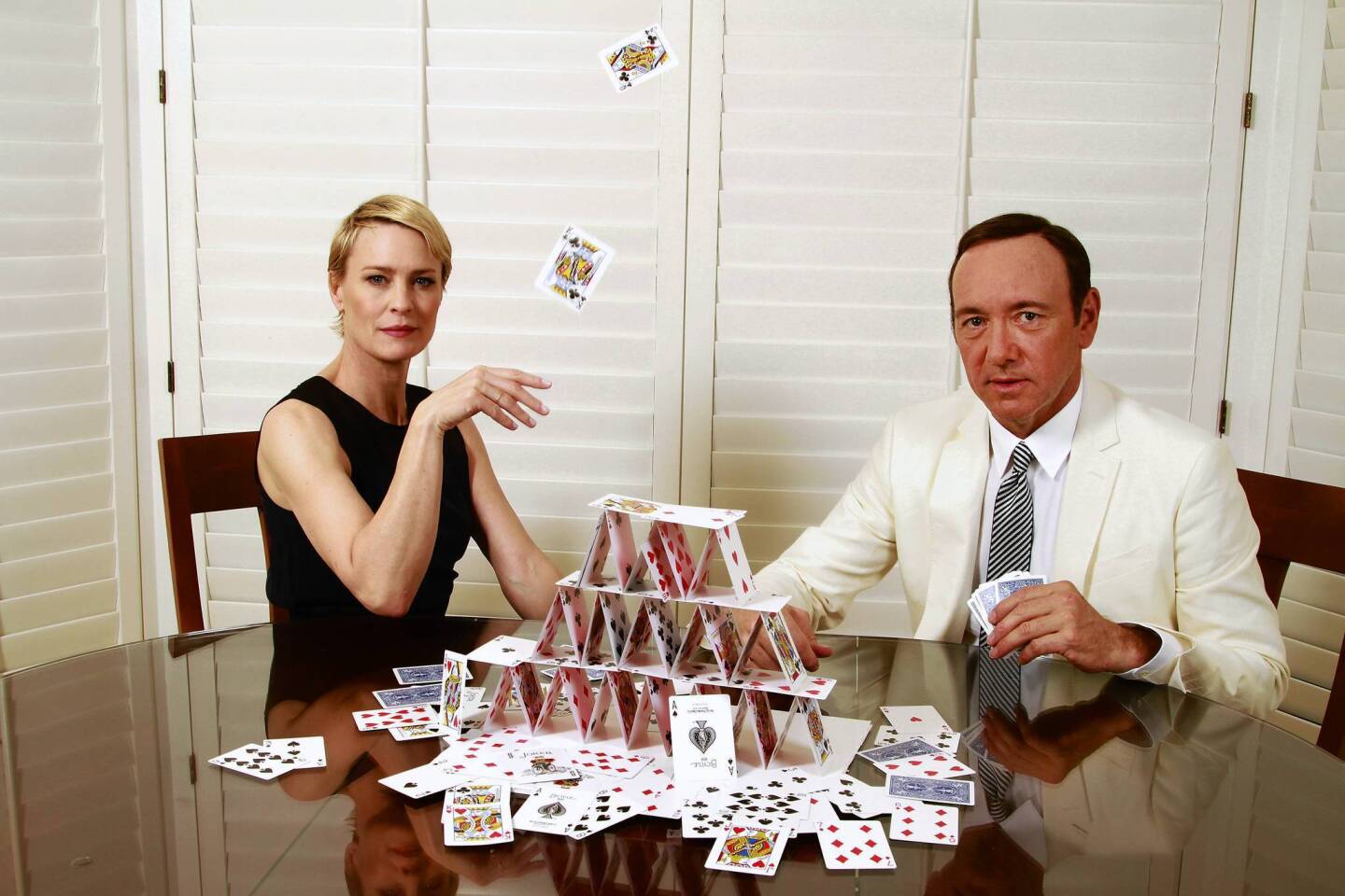 Kevin Spacey and Robin Wright star in the Netflix series "House of Cards," which looks at political gamesmanship in Washington.