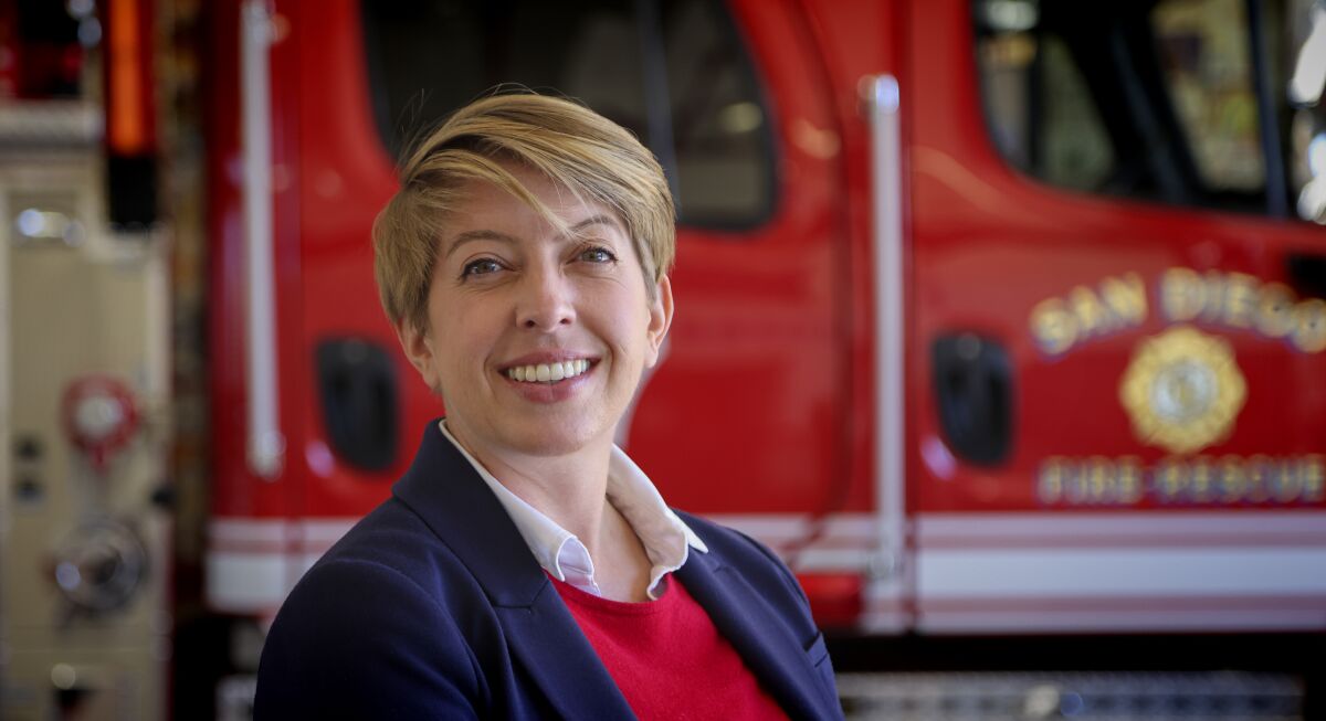Newly elected council member Marni von Wilpert was at Fire Station 37 in Scripps Ranch Nov. 30