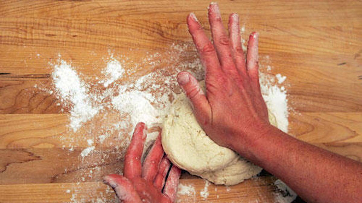 Lightly knead the dough