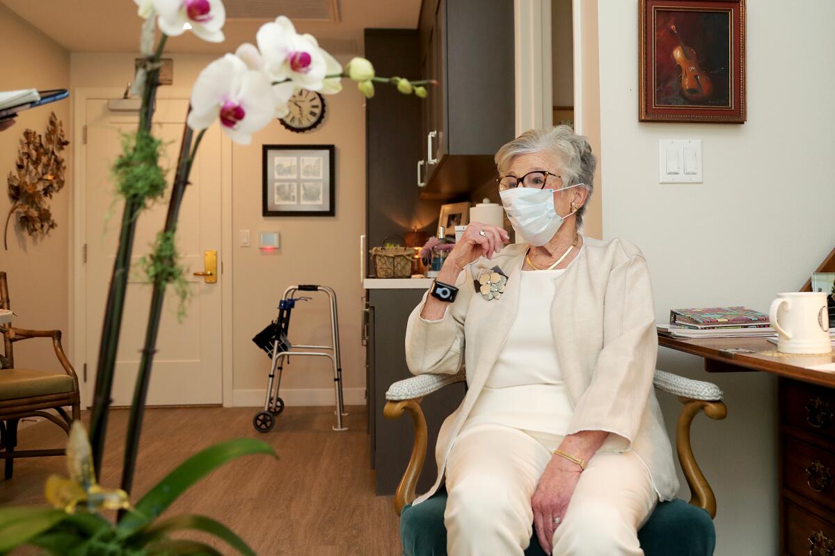 Resident Joan Cox, 86, a native of San Francisco, sits in her apartment for an interview.