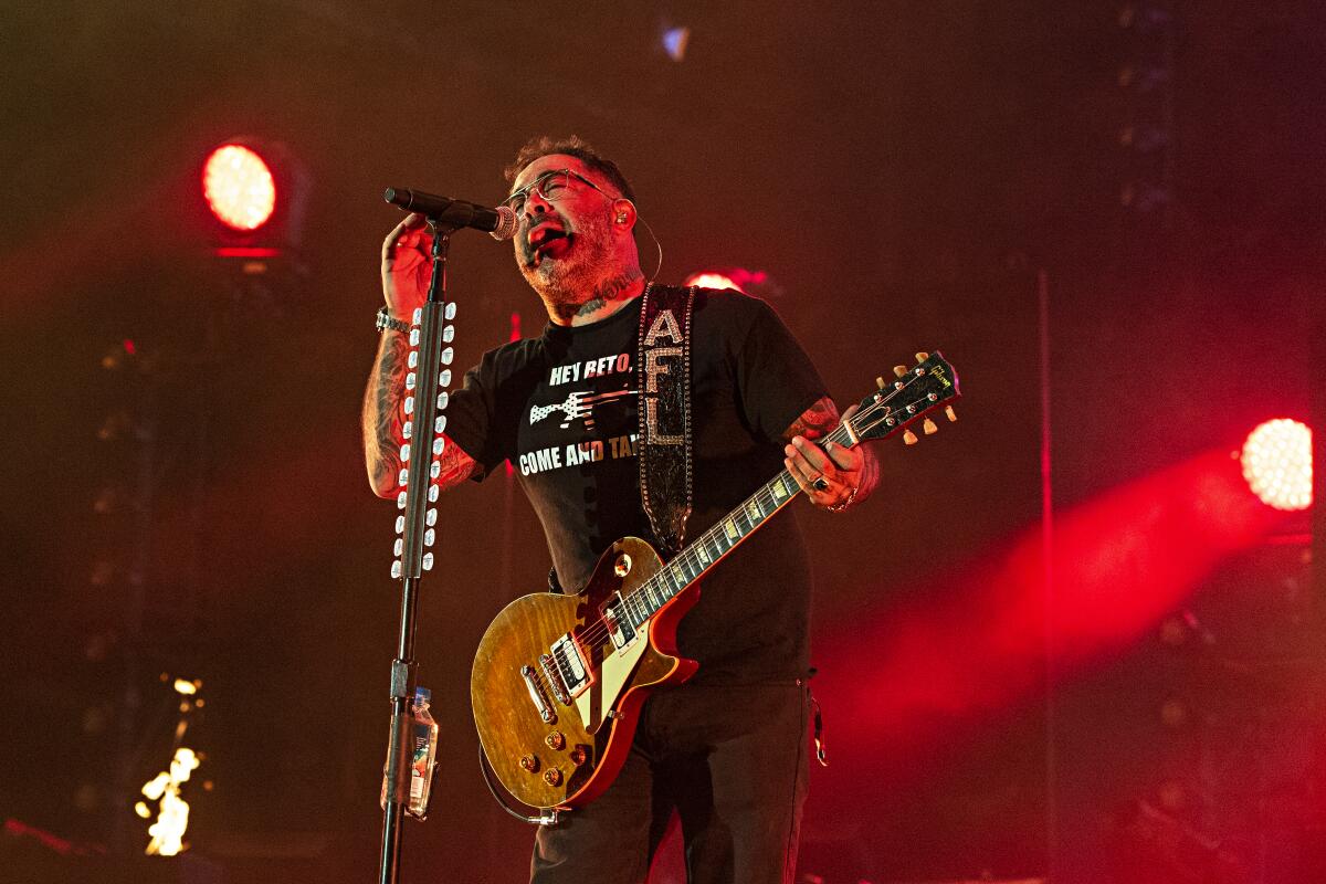 Aaron Lewis performs on stage