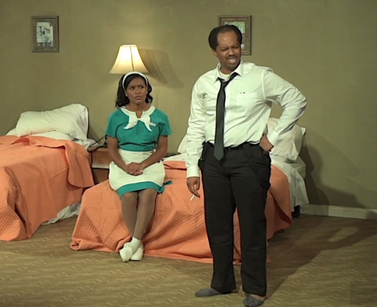 Ashley Graham and Caiel Noble in "The Mountaintop," now streaming through May 16.