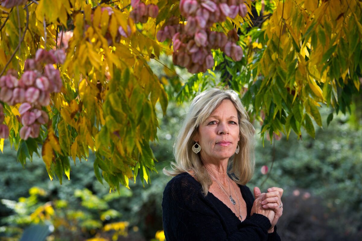 Cally Houck stands in the backyard of her Ojai home