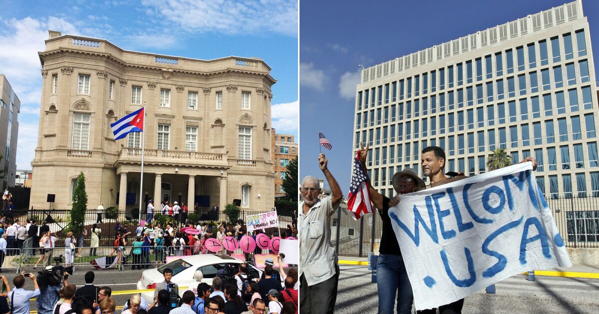 Cuba And Us Reopen Embassies After 54 Years Los Angeles Times