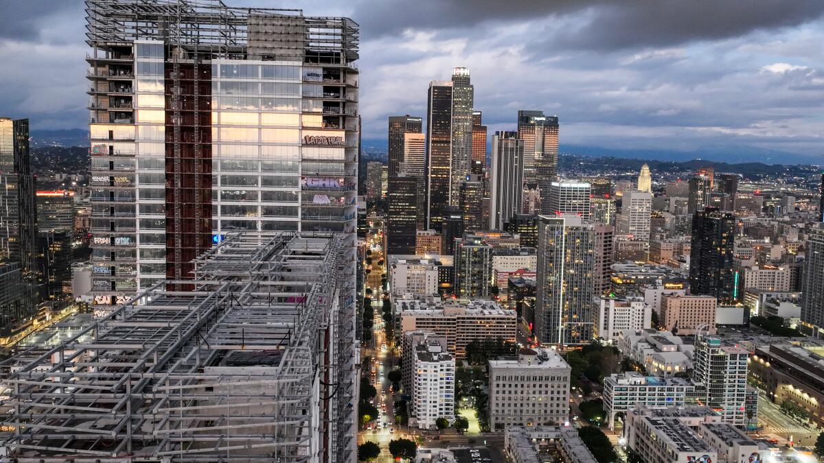 Security guards — not LAPD — to protect graffitied downtown L.A. towers, officials say
