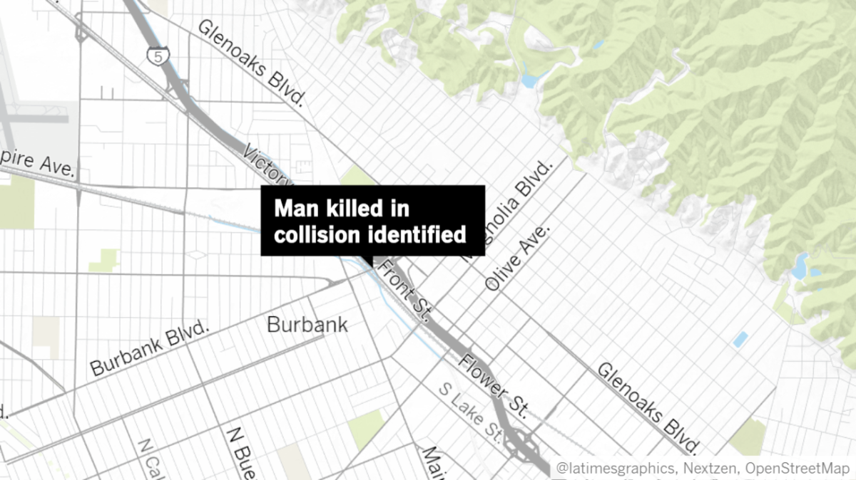 Authorities identified 56-year-old Jon Peterson as the man who died in Burbank on Sunday, Sept. 8, after being struck by a vehicle while walking on an off-ramp for the 5 Freeway. 