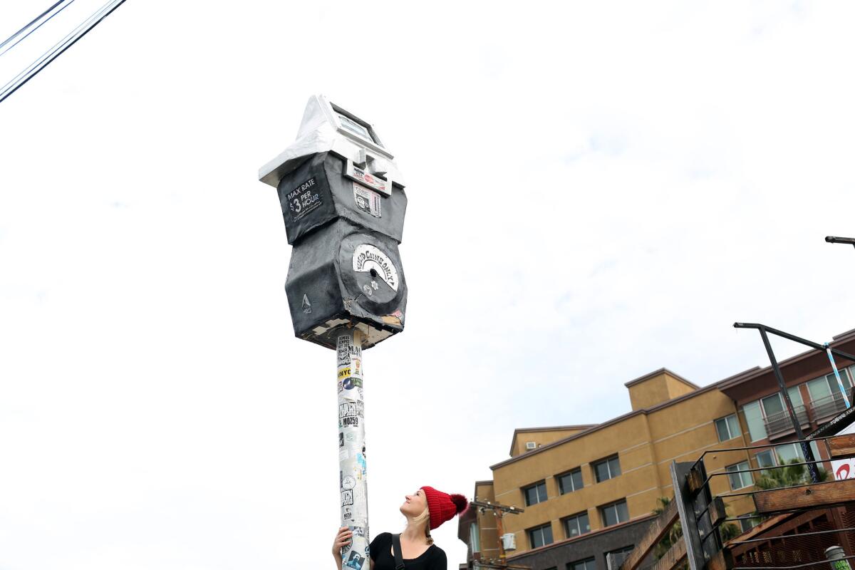 S.C. Mero's untitled parking meter on Third Street at Traction Avenue in DTLA.