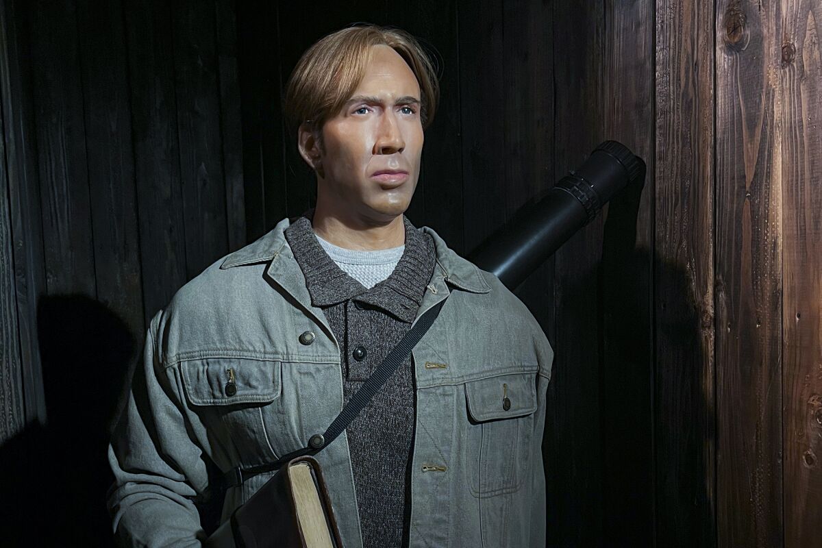 A wax figure of Nicolas Cage at the Hollywood Wax Museum.
