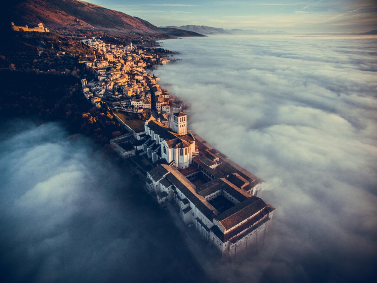 An image of the Basilica of St. Francis of Assisi in Italy took first place in the travel category. (Francesco Cattuto)