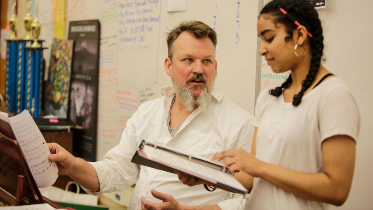 Composer David O talks with Sarah Singh, who will sing the role of Sojourner Truth.