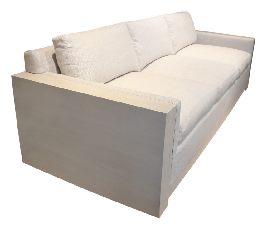 The 8-foot Block Island from Harbinger is covered in outdoor-friendly fabric.