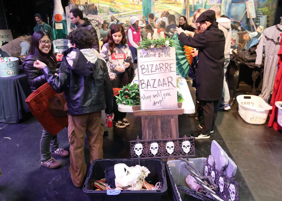 Costumes used in past Pageant of the Masters shows are sold in the Bizarre Bazaar during the casting call.