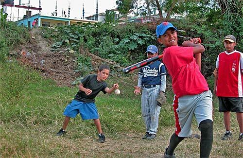 Young baseball talent ripens in Santiago in the Dominican Republic, starting point for more than 100 players now active in the U.S.' major leagues -- including such stars as the Dodgers' Manny Ramirez and the Angels' Vladimir Guerrero. In the D.R., the game is a way of life that began in the 19th century when Cubans, fleeing war at home, brought the game to their West Indies neighbor.