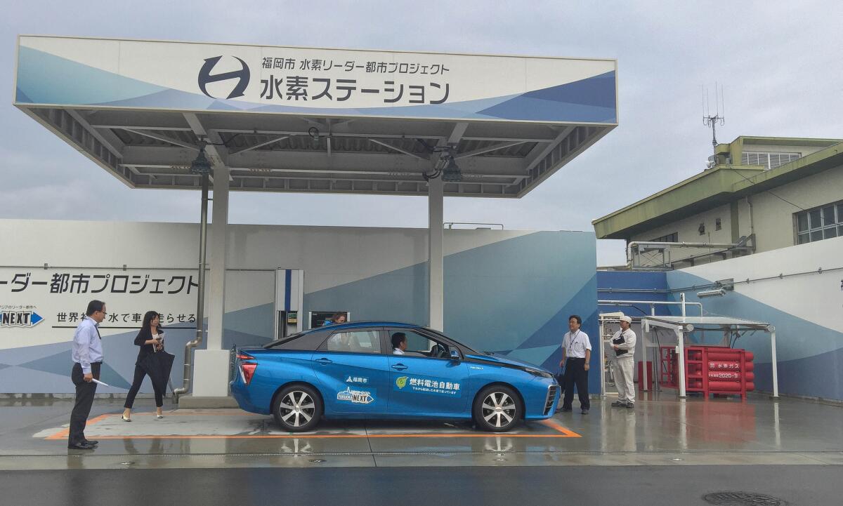 A filling station in Fukuoka, Japan, sources its hydrogen from biogas at the city's central sewage plant.