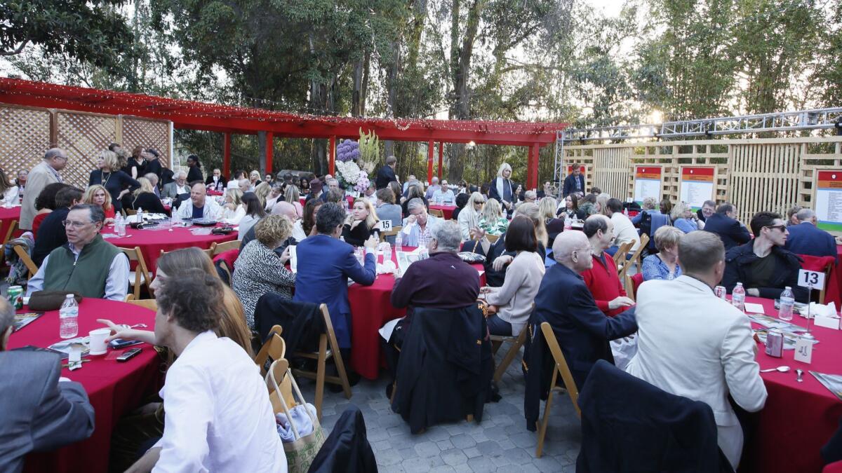 Interior during the opening night of Shakespeare Center of Los Angeles’ production of “Henry IV” at the Japanese garden on the Veterans Affairs' West Los Angeles campus on June 9 in West Los Angeles.