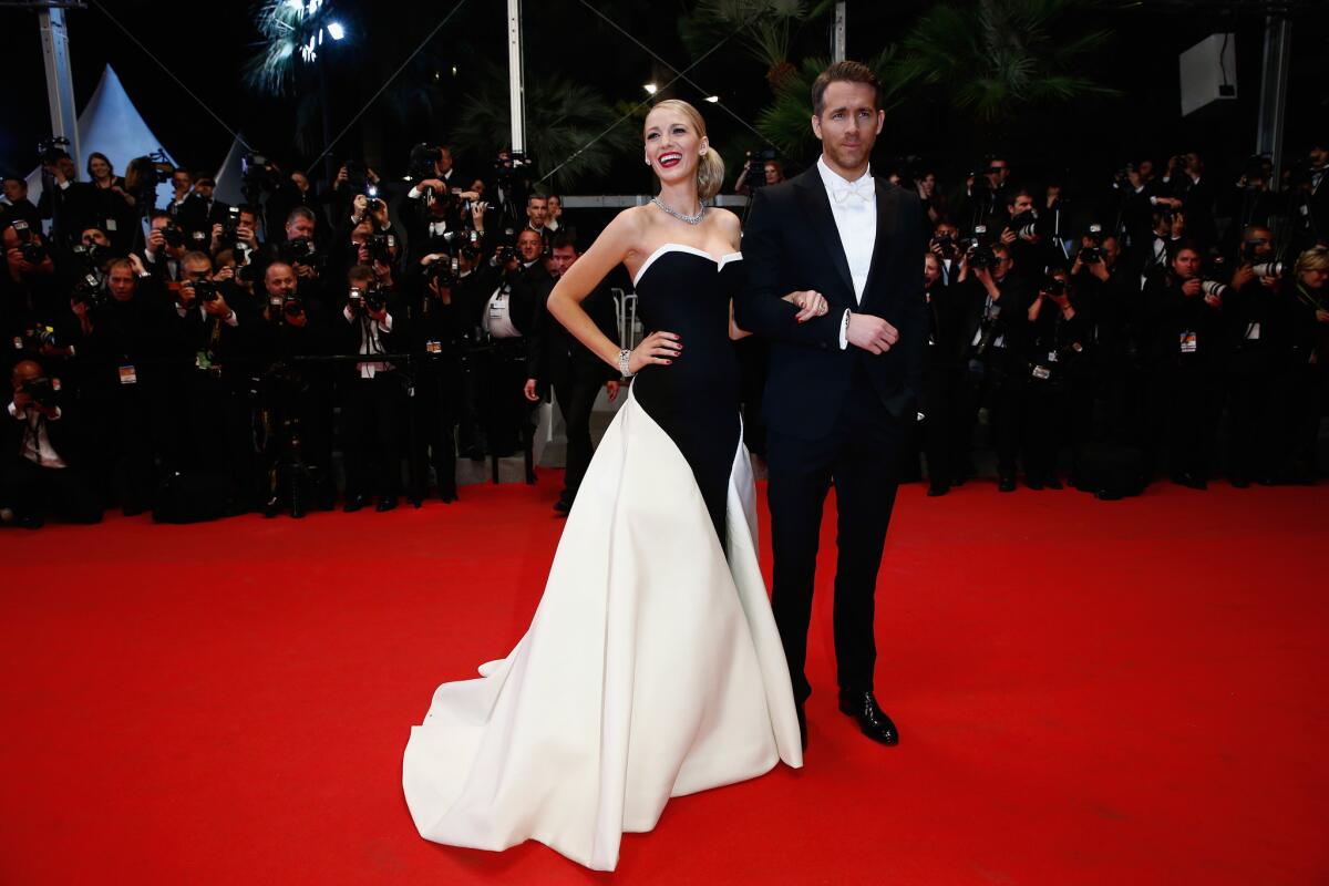 Actors Blake Lively and Ryan Reynolds attend the "Captives" premiere at the 67th Cannes Film Festival on May 16, 2014, in France.