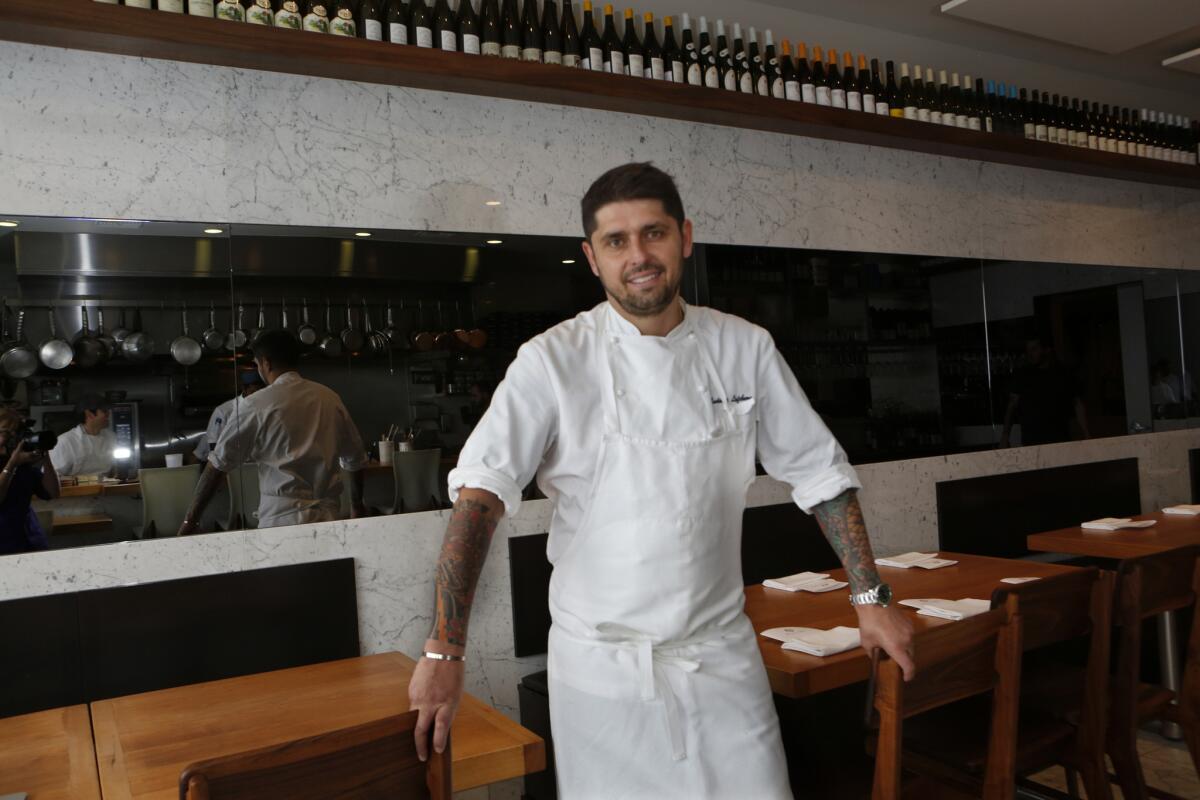 Chef Ludo Lefebvre at Trois Mec. The restaurant recently announced it will raise its prix-fixe dinner price.