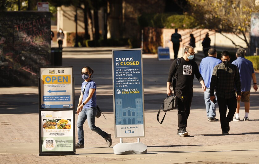 UCLA during the pandemic in December.