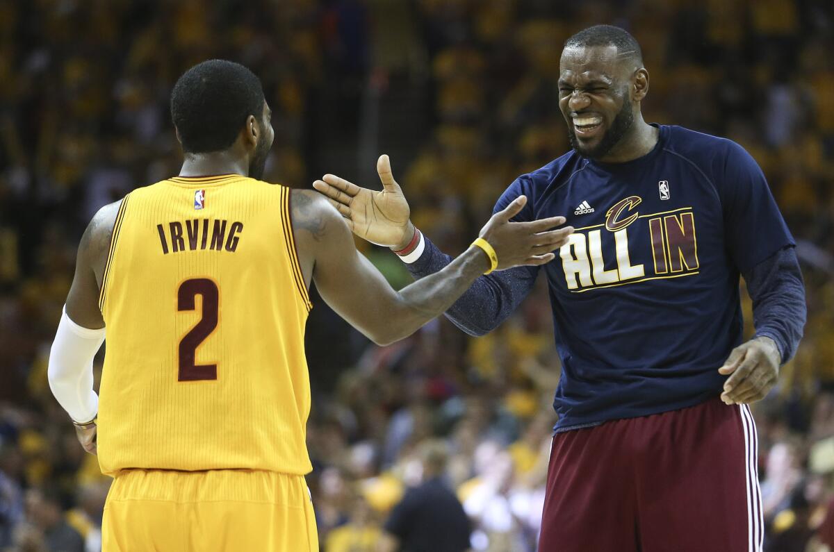 LeBron James returns to his fifth consecutive NBA Finals, leading the Cavaliers, along with Kyrie Irving, in his first season back with Cleveland.