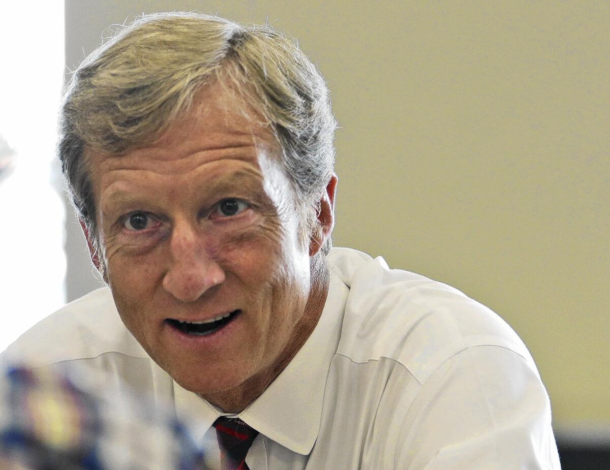 Tom Steyer contends that granting Keystone XL a permit would lead to a boom in oil sands development and worsen climate change.
