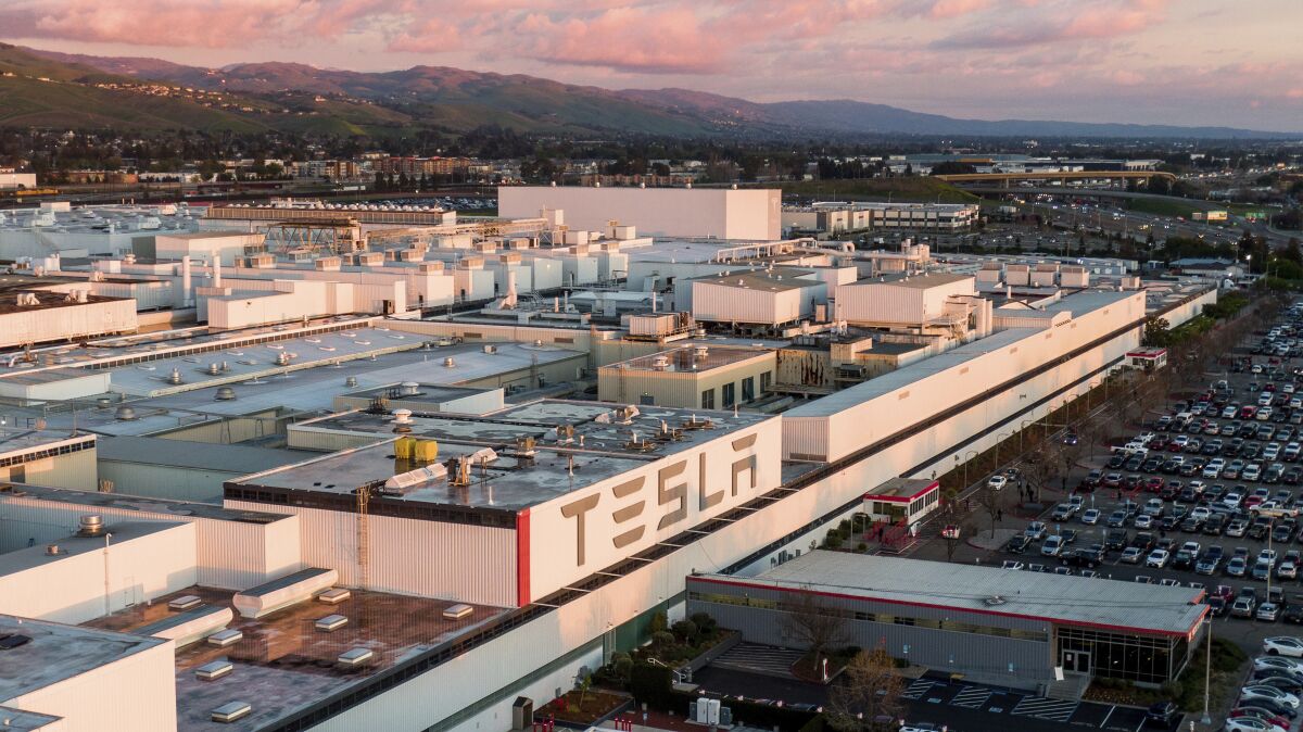 Automaker Tesla's Fremont factory.