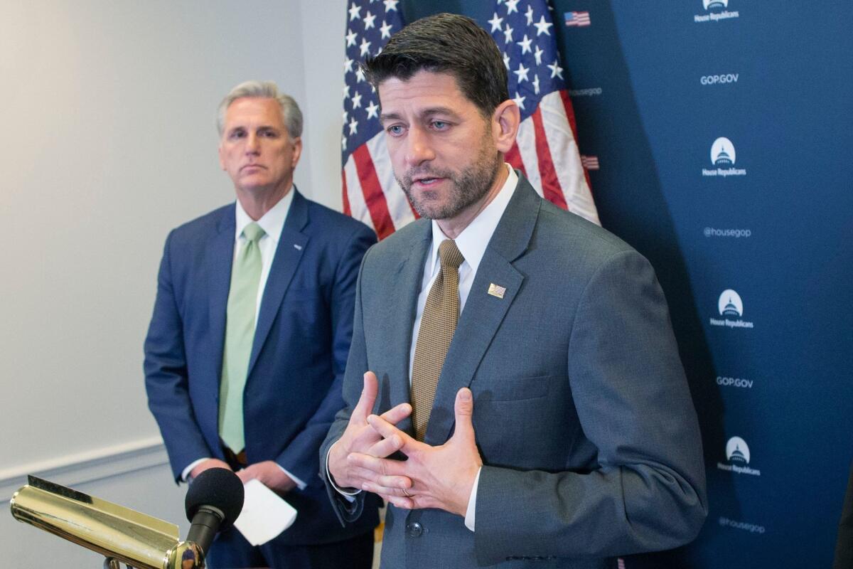 House Speaker Paul Ryan (R-Wis.), with House Majority Leader Kevin McCarthy (R-Bakersfield), called California's voting outcome "strange."