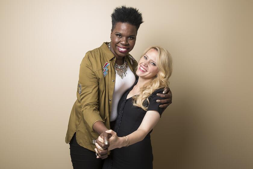 Leslie Jones, left, seen alongside Kate McKinnon, was subjected to Twitter abuse that eventually led to her leaving the social network for a while.