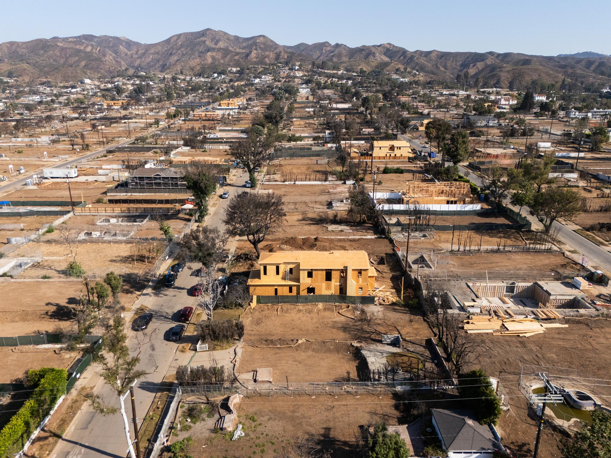 Home construction on Hartzell Street in the Alphabet Streets neighborhood of Pacific Palisades in August.