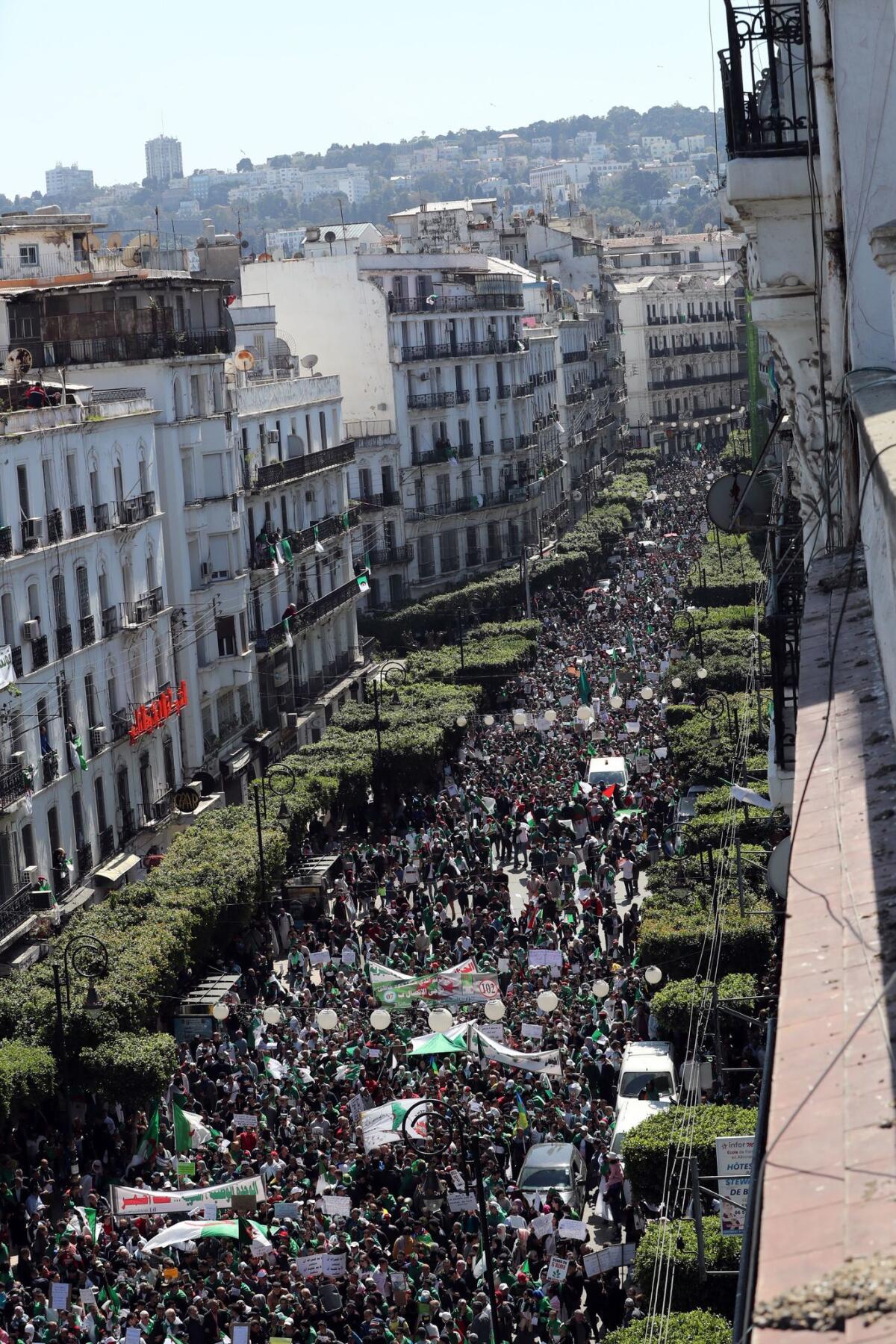 Algerians protest against President Abdelaziz Bouteflika in Algiers on March 29, 2019.