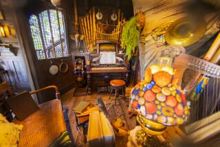 A wide shot of the musical instruments in one of the rooms of the Adventureland Treehouse.