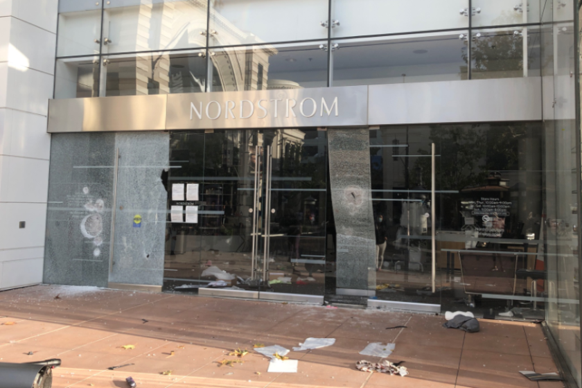 Nordstrom at the Grove after looting
